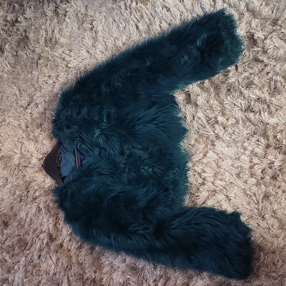 SHEIN Dark Green Teddy Jacket - Picture 6 of 7